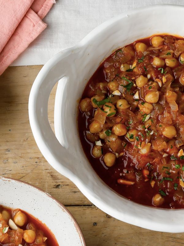 Chickpeas Catalan-Style With Saffron & Almond Picada 