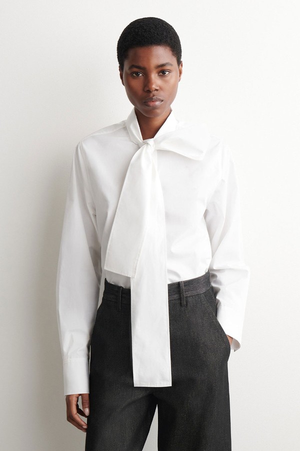 Bow-Detail Cotton Blouse from COS