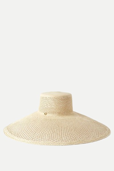 Nari Honeycomb-Knit Straw Hat from Loro Piana