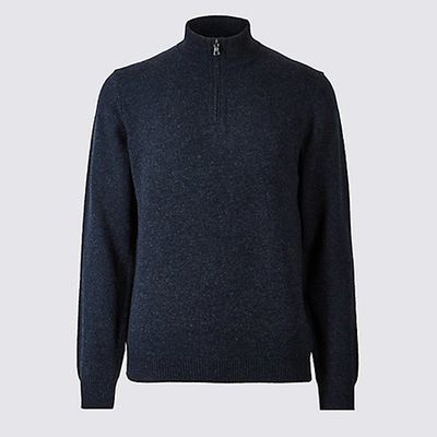 Lambswool Zipneck Jumper from Marks & Spencer