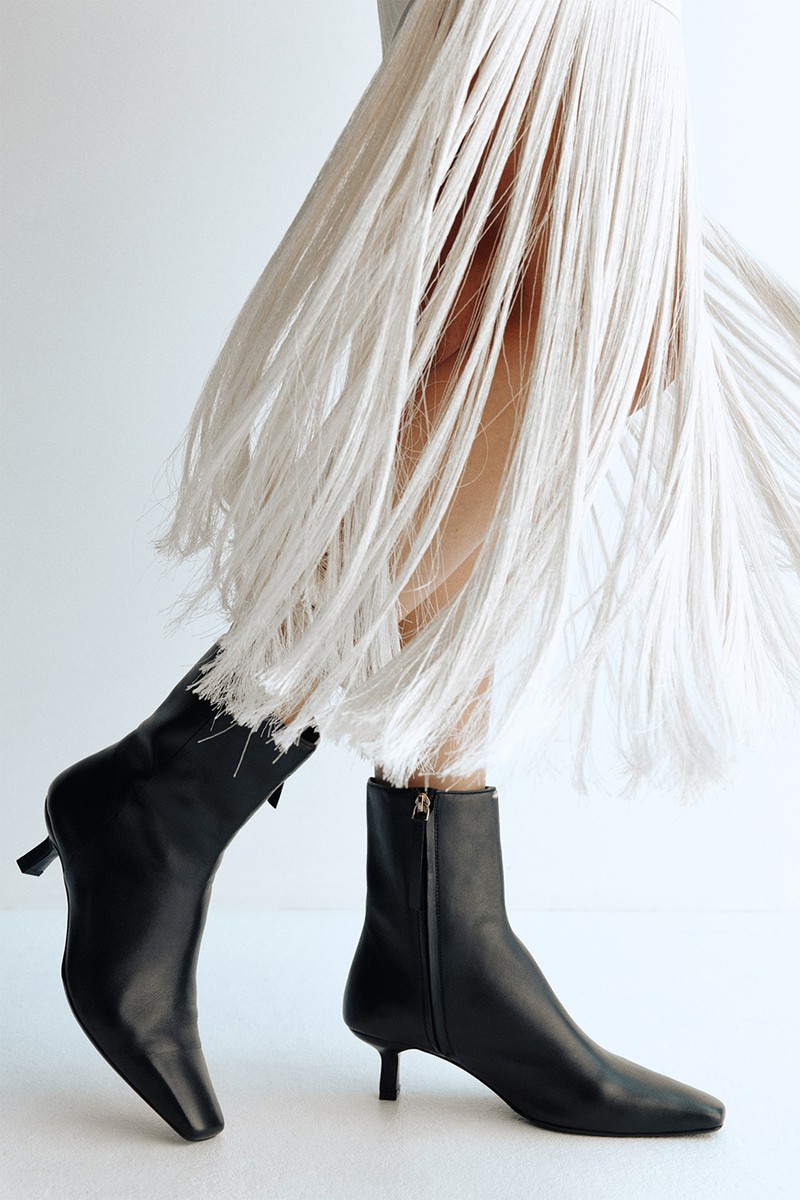 Heeled Leather Boots from H&M