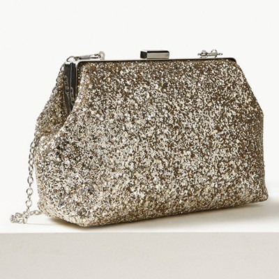 Glitter Frame Clutch Bag