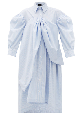 Bow-Front Striped Cotton-Poplin Shirt Dress from Simone Rocha