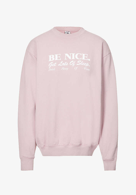 Be Nice-Print Cotton Jersey Sweatshirt from Sporty & Rich