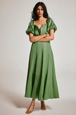 Puff Sleeve Midi Dress, £229
