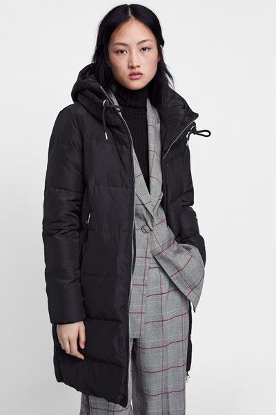 Hooded Down Puffer Coat from Zara