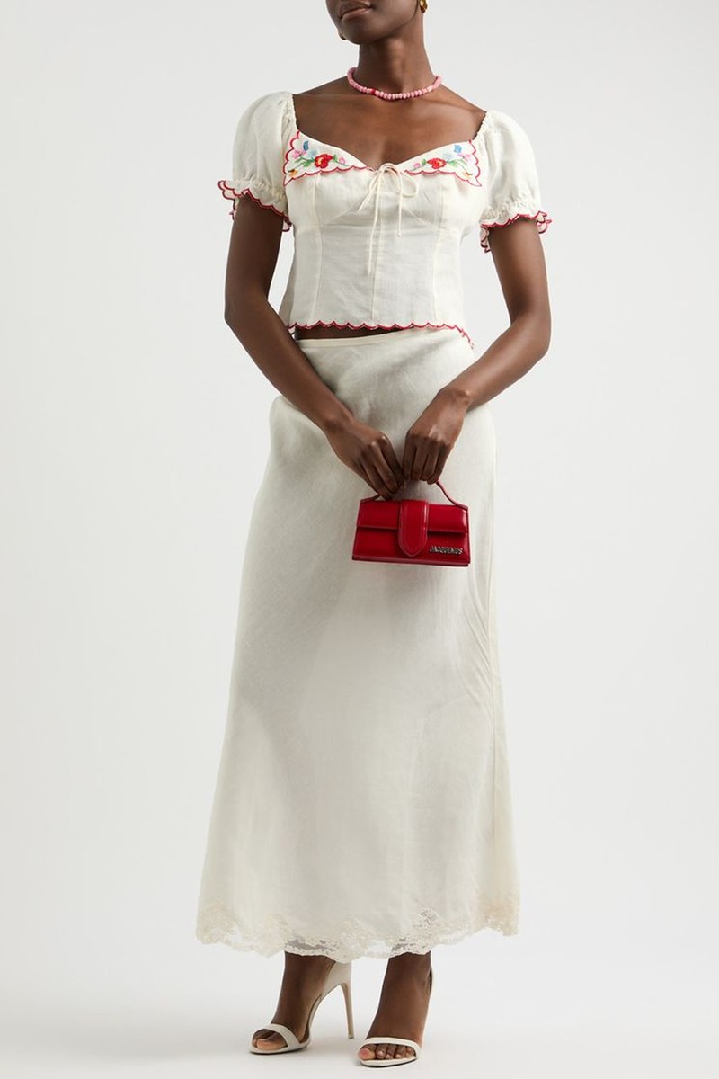 Didi Floral-Embroidered Woven Top from Rixo