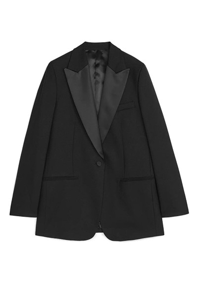 Wool Hopsack Tuxedo Blazer from Arket