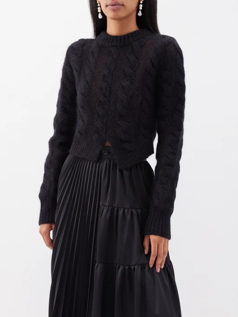 Asymmetric Wool-Blend Cable-Knit Sweater from Cecilie Bahnsen Uzuki