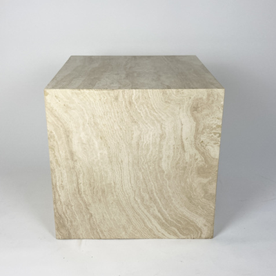 Large 50cm³ Travertine Cube Side Table from Vinterior