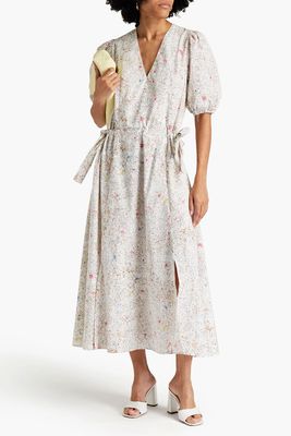 Cutout Printed Organic Cotton Poplin Midi Dress from Ulla Johnson