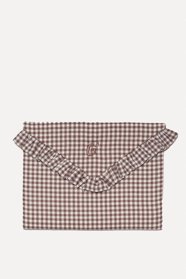 Gingham Ruffled Laptop Sleeve from Clementine & Mint