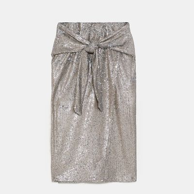 Knotted Sequin Skirt from Zara