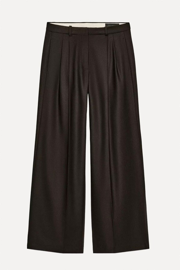 ZW Collection Wide-Leg Trousers With Pleats from Zara