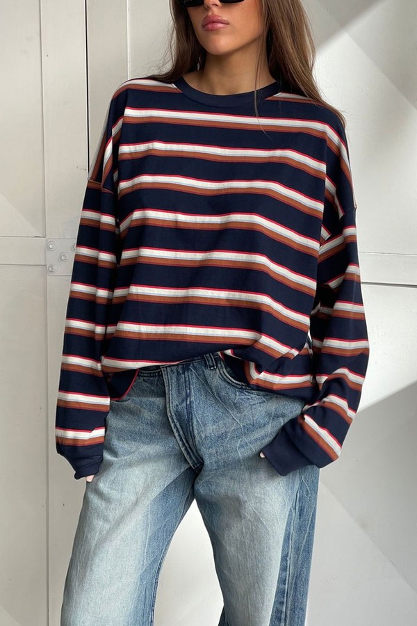 Oversized Striped Longsleeve Tee