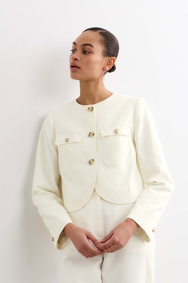 Cotton Rich Boxy Short Jacket from Jaeger