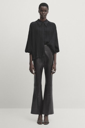 Black Pleated Shirt