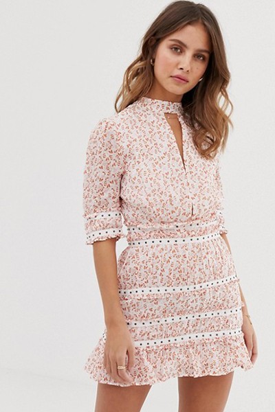 Byrdie Mini Dress in Ditsy Floral Print