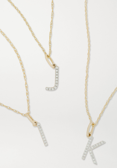 Alphabet 9-Karat Gold Diamond Necklace from Stone And Strand