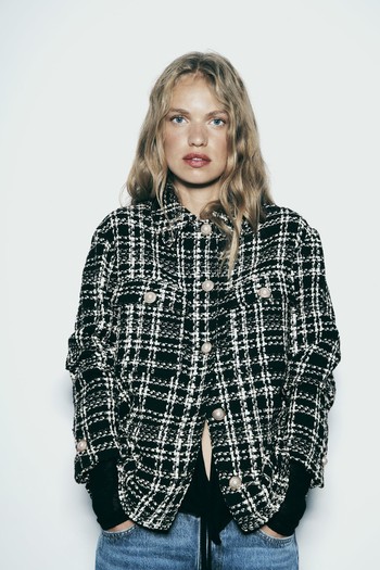 Textured Check Overshirt from Zara