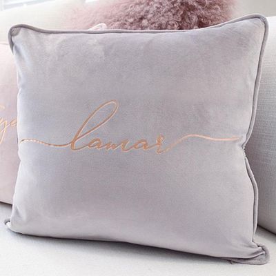 Personalised Velvet Throw Pillows from ThreeTwo1