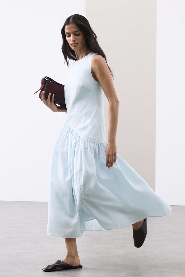 Linen Rich Asymmetric Midaxi Dress from Autograph