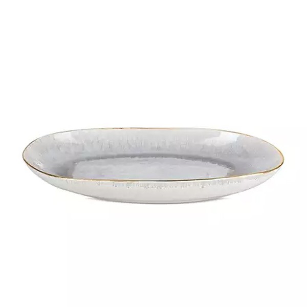 Edo Grey & Gold Ceramic Platter Medium