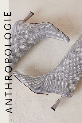 Lola Cruz Silver Knee-High Boots from Anthropologie