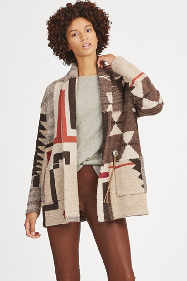 Geometric Shawl Cardigan