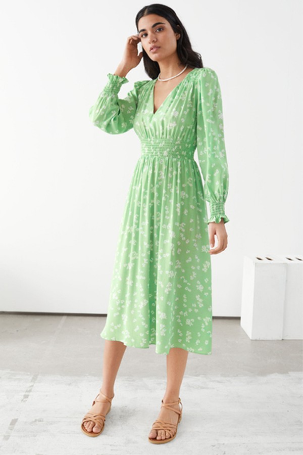 Pleated Smock Midi Dress from & Other Stories