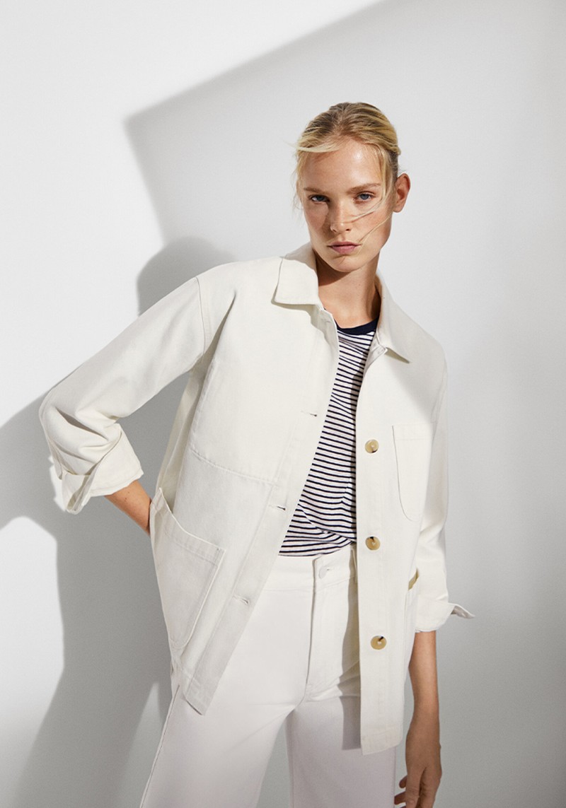 Cotton Denim Overshirt With Pockets from Massimo Dutti