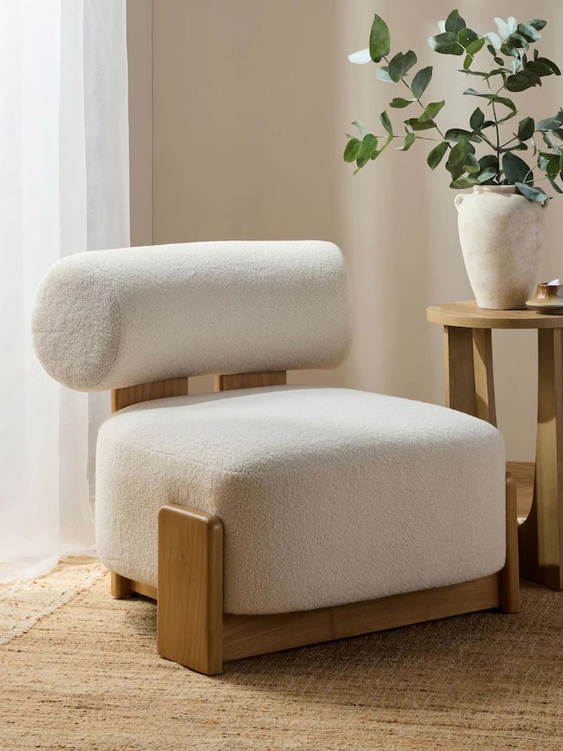 Cosy Boucle Natural Nellie Accent Chair