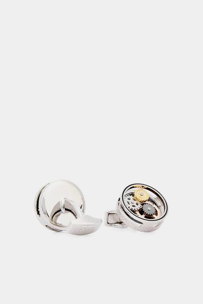 Gear Rhodium Cut-Out Cufflinks from Tateossian