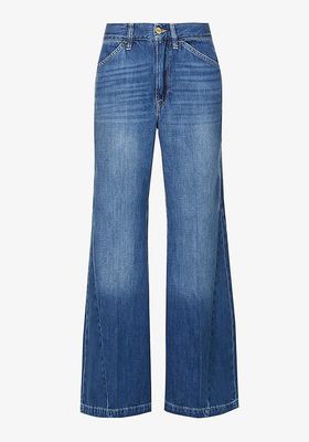 High-Rise Wide-Leg Recycled Cotton-Blend Denim Jeans from Frame