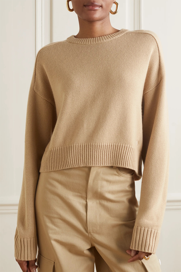 Bruzzi Oversized Cropped Wool & Cashmere-Blend Sweater from LouLou Studio