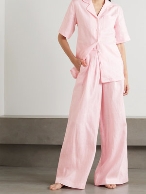 Pleated Linen Pyjama Pants from Maison Essentiele