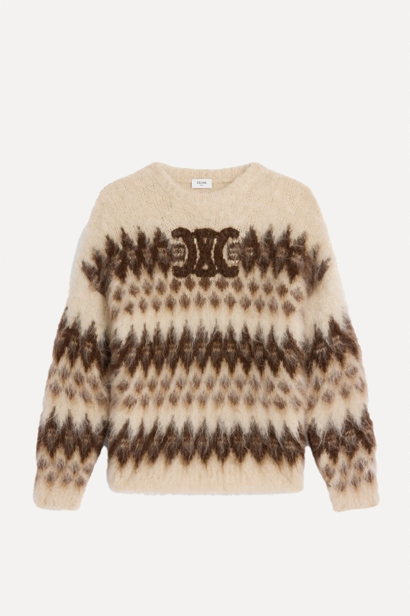 Crew Neck Sweater In Fair Isle from Celine