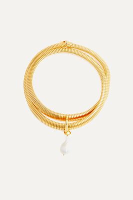 Pearl-Embellished 24kt Gold-Plated Necklace from Timeless Pearly