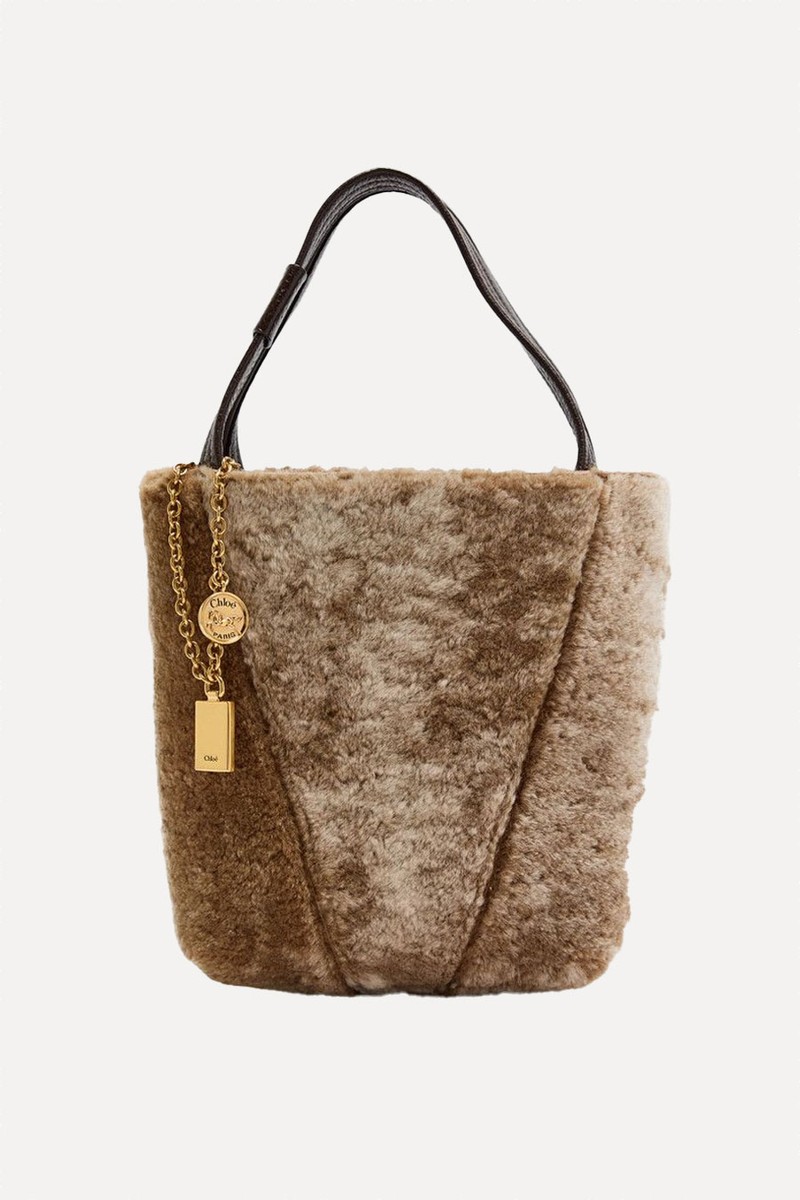 Spin Small Shearling Tote Bag from Chloé
