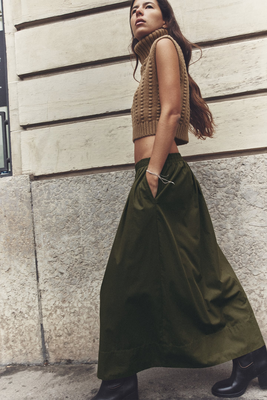 Poplin Midi Skirt from Zara