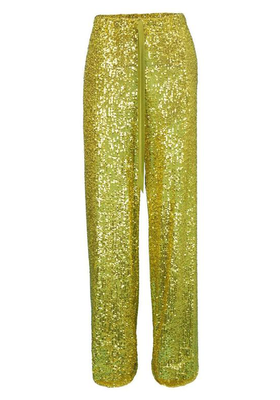 Lime Sequin Knit Pant from Naeem Khan