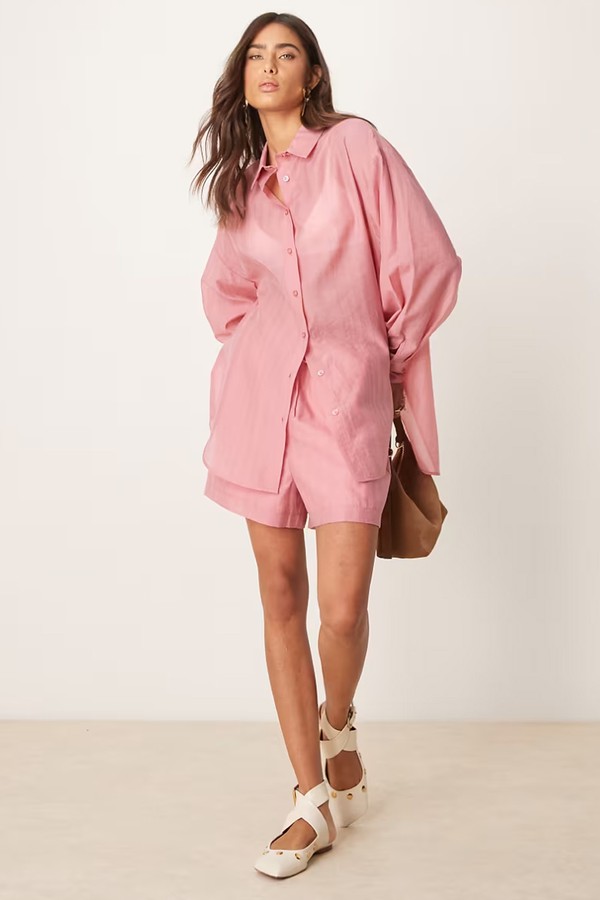 Sheer Organza Shirt & Shorts Co-Ord from ASOS DESIGN