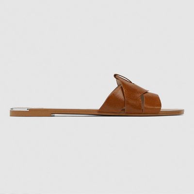  Leather Crossover Sandals from Zara