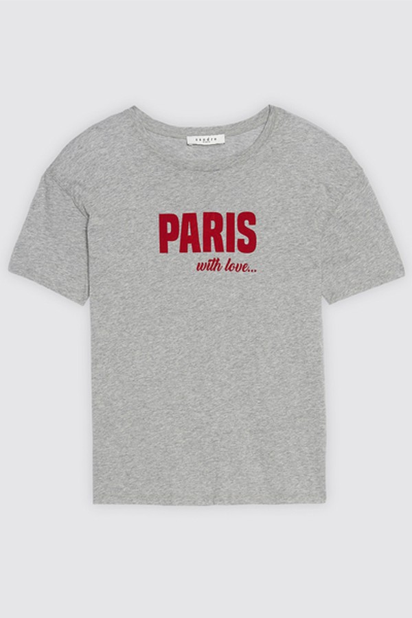 Short-Sleeved Slogan T-shirt from Sandro