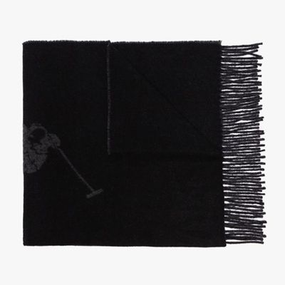 Black Logo Intarsia Knit Scarf from Polo Ralph Lauren