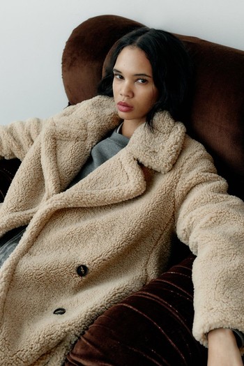 Extra-Long Faux Shearling Coat