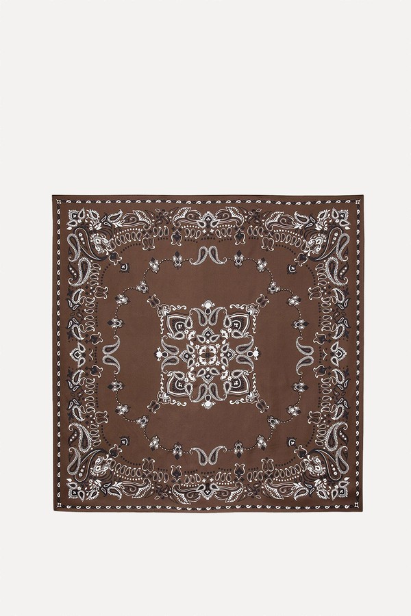 Silk Bandana Print Scarf from SANDRO