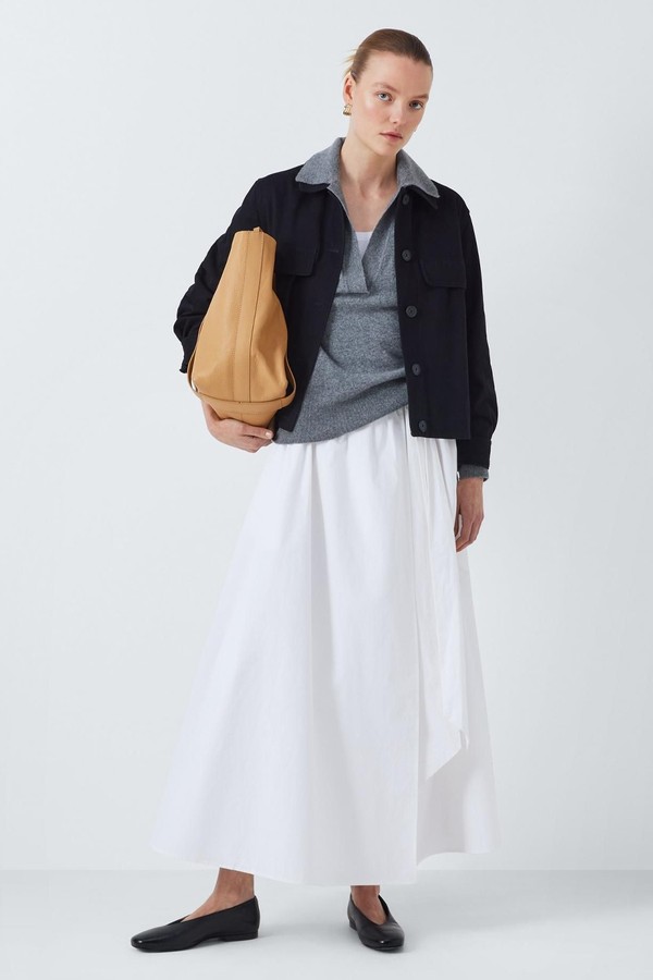 Poplin Cotton Wrap Skirt from John Lewis