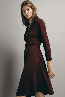 Lyocell Dress with Sleeves from Massimo Dutti