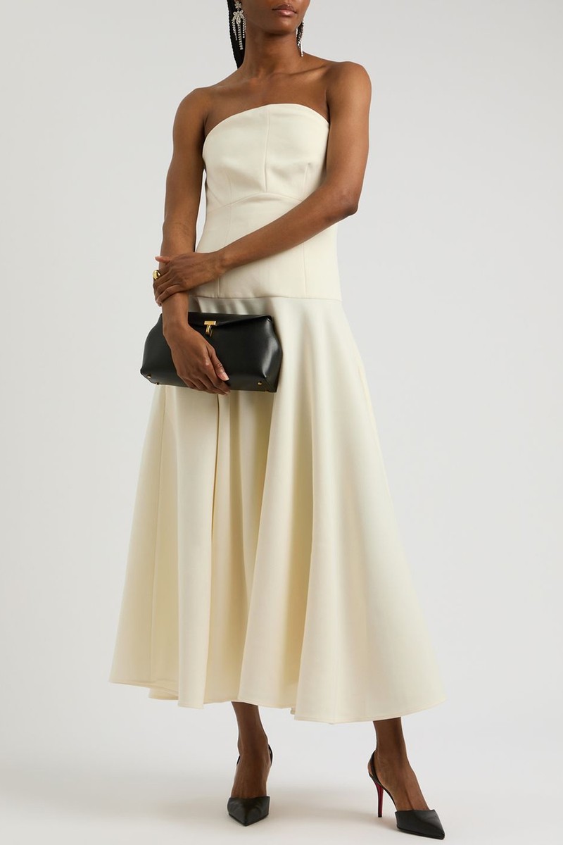 Strapless Crepe Midi Dress from Roland Mouret